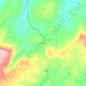 Mappa topografica Mazziinaiu, altitudine, rilievo