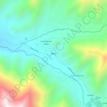 Mappa topografica Rapel, altitudine, rilievo