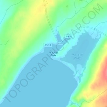 Mappa topografica Quigleys Point, altitudine, rilievo