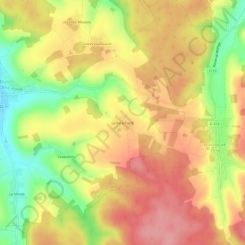 Mappa topografica La Belle Fayte, altitudine, rilievo