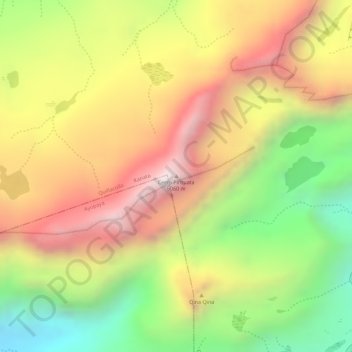 Mappa topografica Cerro Pirhuata, altitudine, rilievo