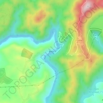 Mappa topografica Bitbit, altitudine, rilievo