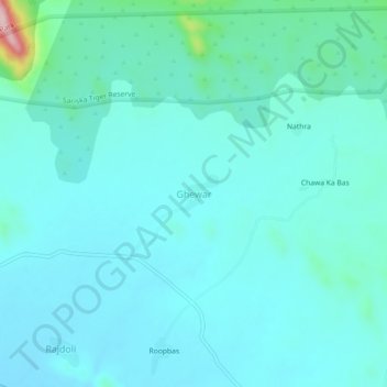 Mappa topografica Ghewar, altitudine, rilievo