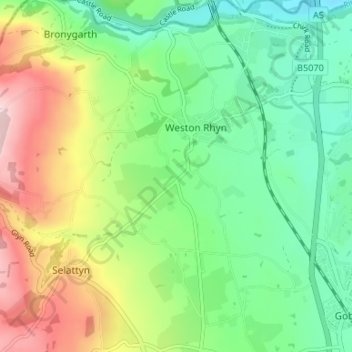 Mappa topografica Wern, altitudine, rilievo