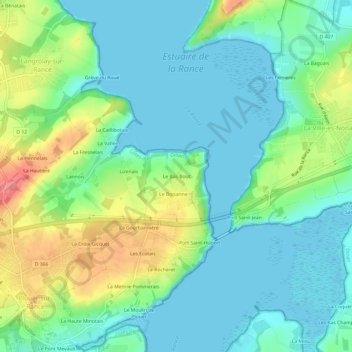 Mappa topografica Le Bas Bout, altitudine, rilievo