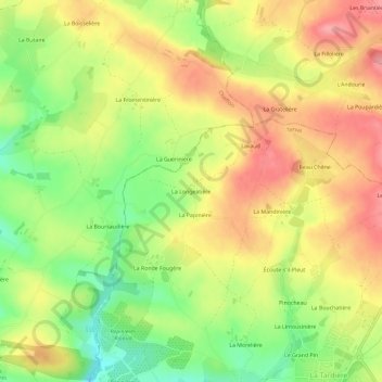 Mappa topografica La Longeatière, altitudine, rilievo