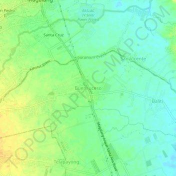 Mappa topografica Buensuceso, altitudine, rilievo
