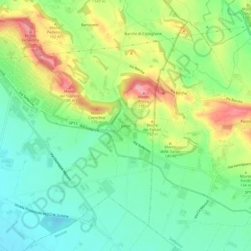 Mappa topografica Grole, altitudine, rilievo