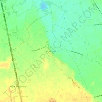 Mappa topografica Ca' del Bosco, altitudine, rilievo