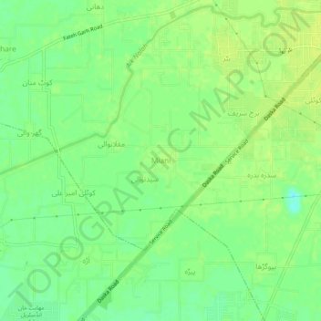 Mappa topografica Miani, altitudine, rilievo