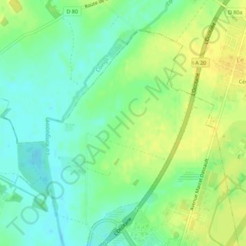 Mappa topografica Terres de Fontenay, altitudine, rilievo