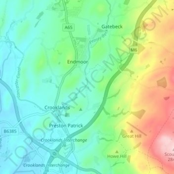 Mappa topografica Preston Patrick, altitudine, rilievo
