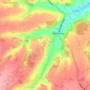 Mappa topografica Le Buisson, altitudine, rilievo