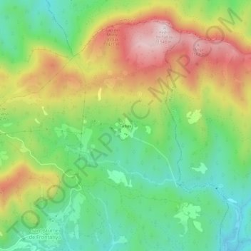 Mappa topografica Tubau, altitudine, rilievo