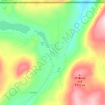 Mappa topografica Molson, altitudine, rilievo