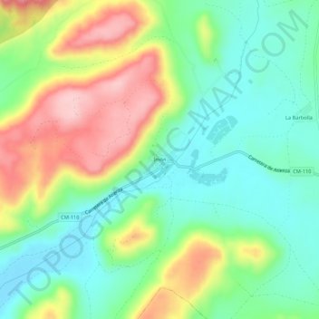 Mappa topografica Imón, altitudine, rilievo