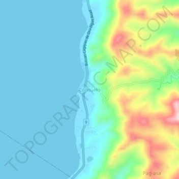 Mappa topografica Consuelo, altitudine, rilievo