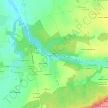 Mappa topografica Château de la Roche d'Alès, altitudine, rilievo