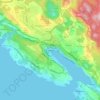 Mappa topografica Bakar, altitudine, rilievo