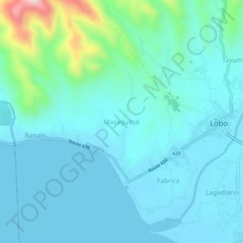 Mappa topografica Masaguitsit, altitudine, rilievo