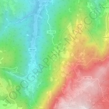 Mappa topografica Cubas, altitudine, rilievo