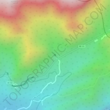 Mappa topografica Cachoeira da Escada, altitudine, rilievo