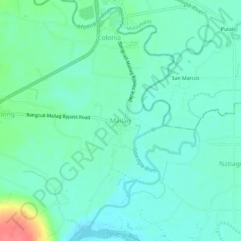 Mappa topografica Mailag, altitudine, rilievo