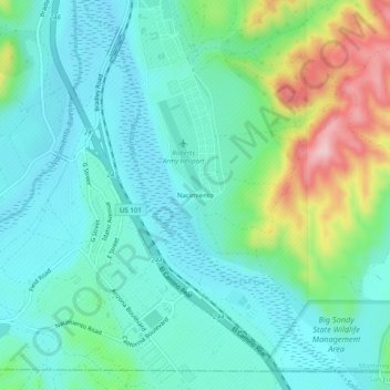 Mappa topografica Nacimiento, altitudine, rilievo