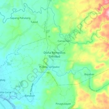 Mappa topografica Doña Remedios Trinidad, altitudine, rilievo
