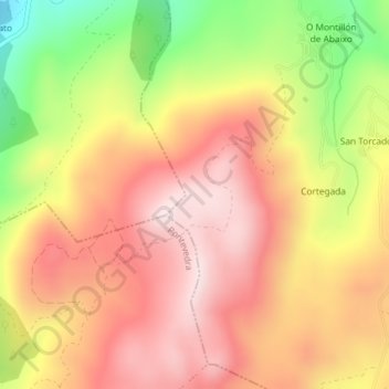 Mappa topografica Cregos, altitudine, rilievo