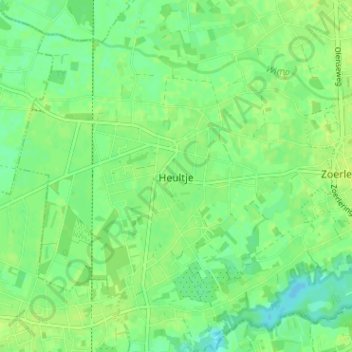 Mappa topografica Heultje, altitudine, rilievo