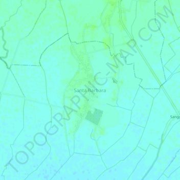 Mappa topografica Santa Barbara, altitudine, rilievo