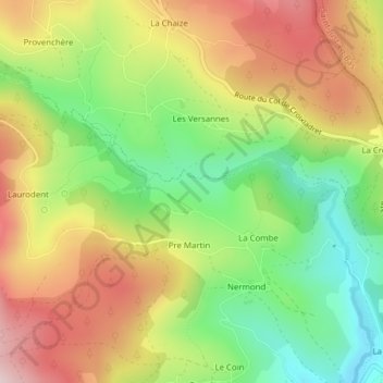 Mappa topografica La Rouerie, altitudine, rilievo