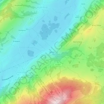 Mappa topografica Reichen, altitudine, rilievo