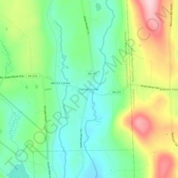 Mappa topografica Herrick Corner, altitudine, rilievo