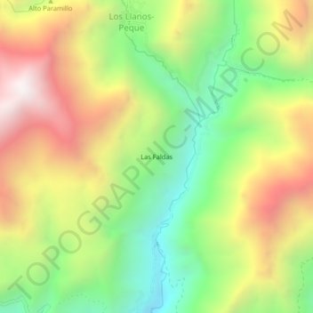 Mappa topografica Las Faldas, altitudine, rilievo