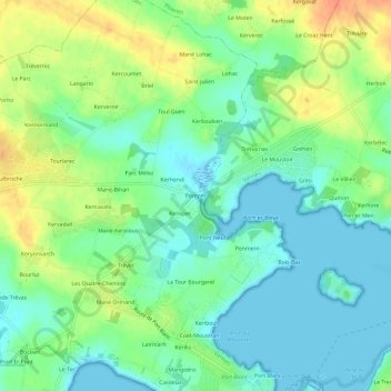 Mappa topografica Pomper, altitudine, rilievo