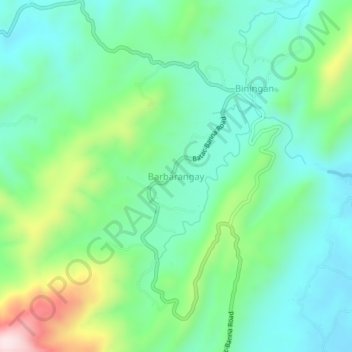 Mappa topografica Barbarangay, altitudine, rilievo