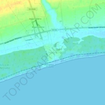 Mappa topografica Chiatona, altitudine, rilievo