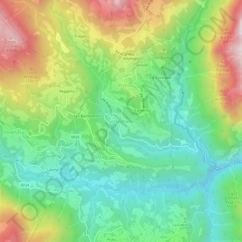 Mappa topografica Sottochiesa, altitudine, rilievo
