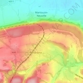 Mappa topografica Esclaye, altitudine, rilievo