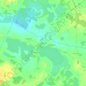 Mappa topografica La Gabrière, altitudine, rilievo