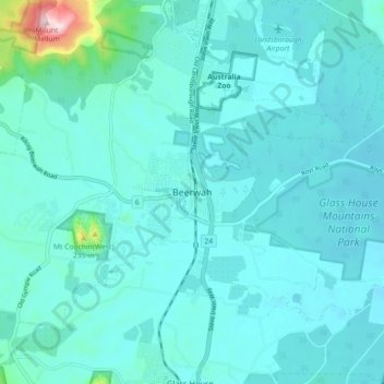 Mappa topografica Beerwah, altitudine, rilievo
