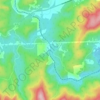 Mappa topografica Alder, altitudine, rilievo