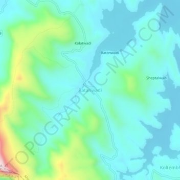 Mappa topografica Ratanwadi, altitudine, rilievo