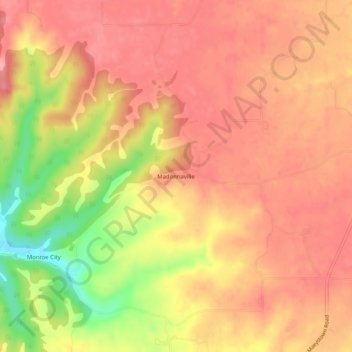 Mappa topografica Madonnaville, altitudine, rilievo