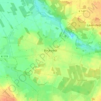 Mappa topografica Rockstedt, altitudine, rilievo