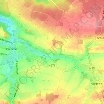 Mappa topografica Fayat, altitudine, rilievo