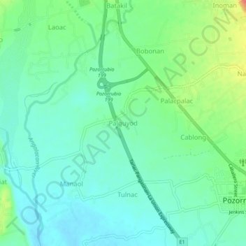 Mappa topografica Palguyod, altitudine, rilievo