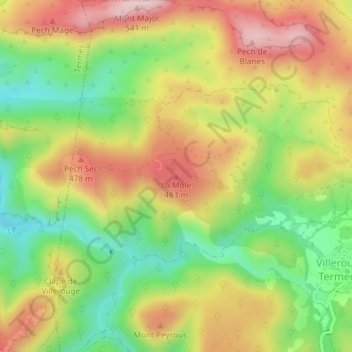 Mappa topografica La Mole, altitudine, rilievo